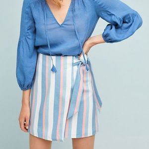 Anthropologie Finders Keepers Blue Striped Skirt